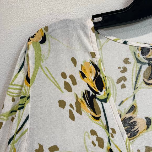 Free People Floral Boho Blouse Size S Long Sleeve Flowy Tunic Top - Picture 6 of 10